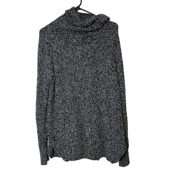 Black Sweaters - Silence Noise Long Sleeve Knit Pullover Sweater Womens‎ L Black White Turtleneck